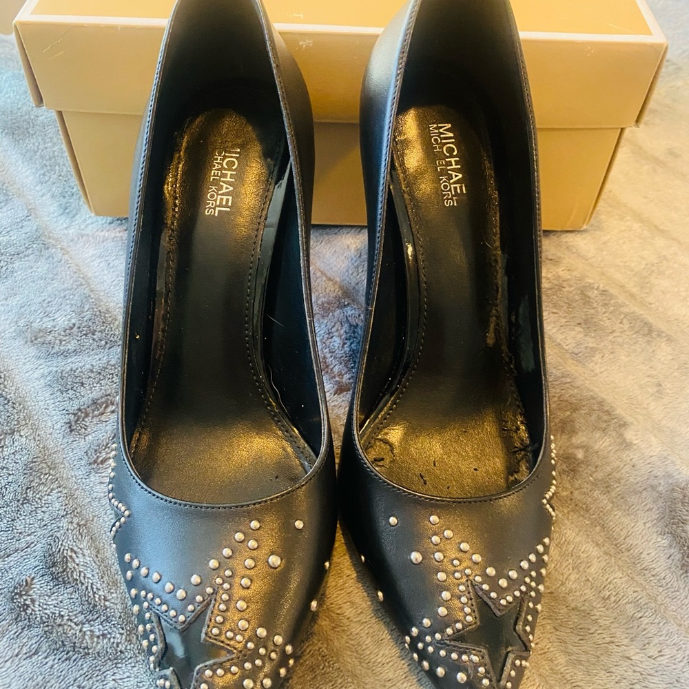 Michael Kors Black Star Studded Heels